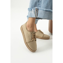 Gabriella Hasır Bağcık Detaylı Kadın Espadril Sneaker Bej