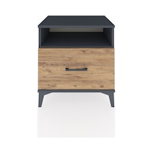 Hyperion Komodin Tek Raflı Tek Çekmeceli 60x44x64 Antrasit-çam Antrasit