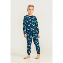 Rolypoly Erkek Çocuk Baskılı Pijama Takımı Lacivert Rp3887-3 Lacıvert