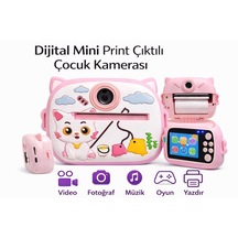 Cmr93 Çocuk Dijital Mini Kamera 1080p Hd 2.0 İnç Ekran Fotorğraf Video Oyun Müzik Usb Şarj Termal Resim Kağıt Baskılı Yazıcı Kamera Video Makinesi Print Kamera