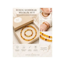 Bebek Kehribar Set Kolye Ve Bileklik Doğal Kehribar Takı Seti Sarı Sarı