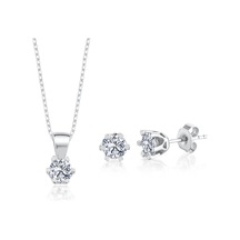 1.20 Karat Effective Diamond Masalsı Parıltı İkili Tektaş Gümüş Set