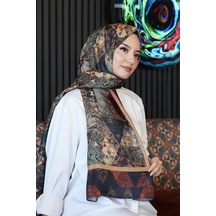 Paisley Desen Kahverengi Soft Pamuk Şal Bordo Çok Renkli