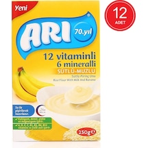 Arı 12 Vitaminli 6 Mineralli Sütlü Muzlu 6+ Ay Pirinç Unu 12 x 250 G
