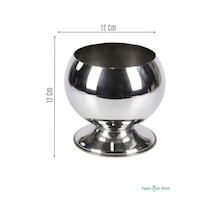 Yapay Çiçek Sitesi Metal Dekoratif Küre Saksı 12 Cm Gümüş