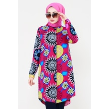 Sevitli Etnik Desenli Viscon Tunik-fuşya-3125-fuşya Fuşya
