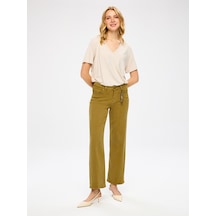 Faik Sönmez Wıdeleg Fit Gold Aksesuar Detaylı Elastanlı Jean Pantolon W27jpn001 Uw27jpn00154 Haki