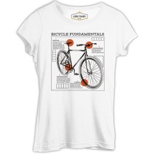Bicycle Fundamentals Beyaz Kadın Tshirt 001