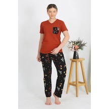 Akbeniz Kadın Kısa Kol Pamuk Penye Pijama Takım Kremit 4214-kremit Kremit