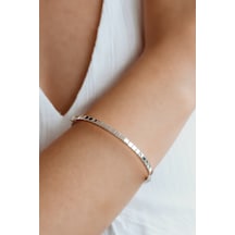 Taşsız Minimal Beyaz Altın Bilezik