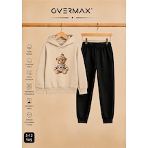Overmax Teddy Bear Baskılı Çocuk Kapüşonlu Sweatshirt Eşofman Takımı 3-12 Yaş Bej Üst-siyah Alt - 924458985 Bej Üst-siyah Alt