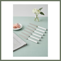 Bezos 6 Lı Paslanmaz Çelik Yemek Bıçağı Seti Beyaz Saplı 15 Cm Bezos1
