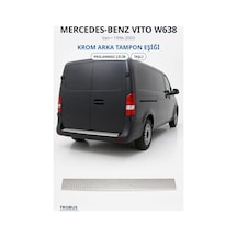 Mercedes-benz Vito W638 1996-2003 Uyumlu Krom Arka Tampon Eşiği Paslanmaz Çelik Taşlı
