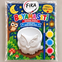 Baykuş Takı Ve Dekoratif Kase Taş Tozu Boyama Seti