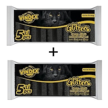 Vindex Glitters Ekstra Siyah Sünger 2 x 5'li