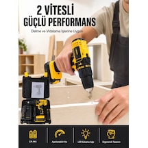 Mey İthalat Metal Şanzıman Çift Akülü Bakır Sargı 24 Parça Led Aydınlatmalı Matkap Seti Yeni Nesil Renkli