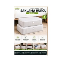 Bontia Saklama Hurcu 2'li Set 60x40x20 Cm Fermuarlı Çok Amaçlı Düzenleyici 2 Adet Açık Gri