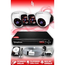 Bayicam 4 Kameralı Panda 2 İç Kamera Set 320 GB HDD Full HD Gece Görüşlü Güvenlik Kamerası Sistemi