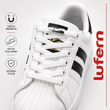 Lufern Pratik Çocuklar İçin Mıknatıslı Ayakkabı Bağcığı Spor Metal Kilitli Bağcık Beyaz Güçlü Tak Çıkar Çok Renkli