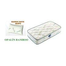 Uzunbebe 90X170 Opalin Bamboo Lüx Ortopedik Yaylı Yatak (Yastık Hediyeli)