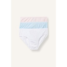 Defacto %100 Pamuk 3lü Slip Külot Kız Çocuk I7886a826auwt34 Beyaz-wt34