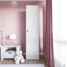 Daisy 45 Cm Beyaz Tek Kapılı Elbise Dolabı - Gardırop Beyaz