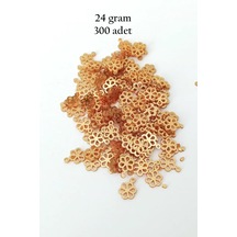 Oya Abiye Bileklik Kolye Pleksi Metalik Plastik Pul Altın Renk 24 Gram 300 Adet - Bnc539