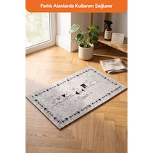 Sevimli Kedi Desenli Kedi Mama ve Su Kabı Altı Paspası 53 x 31 CM