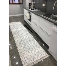 Otantik Kaymaz Tabanlı Makinede Yıkanabilir Halı Kilim Yolluk Gri
