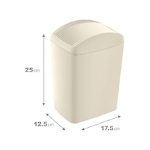 Soft Çöp Kutusu Döner Kapak 5 Lt Latte 10l Siyah