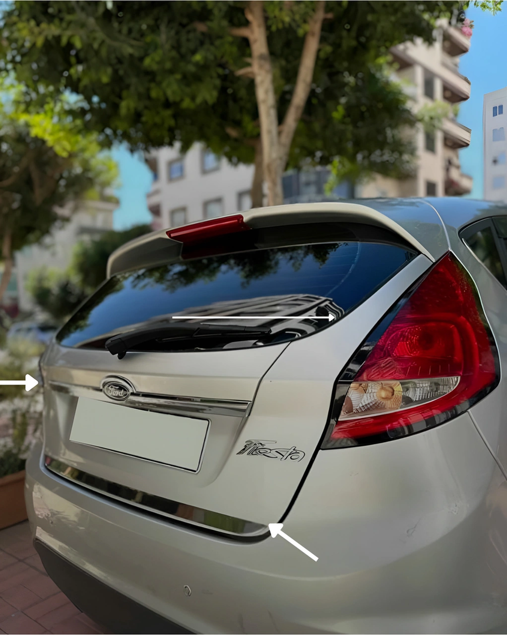 Ford Fiesta 2009-2017 Araca Özel Bagaj Alt Çıtası Ve Bagaj Çıtası 2'li Krom Set A+ Paslanmaz