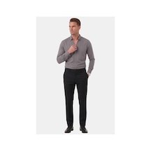 Deepsea Füme Slim Fit Kolay Ütülenebilir Açık Dik Yaka Likralı Erkek Gömlek 2602615