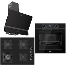 Ferre Fryart QEP63CS - SC405-WFA - D080-SA Ankastre Set Siyah
