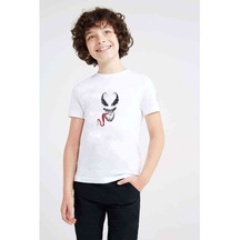 Venom Baskılı Unisex Çocuk Beyaz Tshirt (528393811)