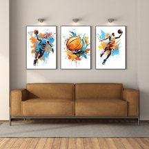 Splash Dunk 3'lü Set Çerçeveli Tablo Siyah Renk 30 X 42 Boyut/ebat