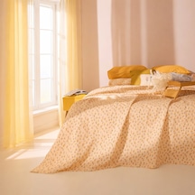 Soft Bloom Tek Kişilik Pike - Hardal / Pembe - 160x220 Cm Çok Renkli