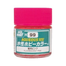 Mr.hobby H-099, 10 Ml. Fluorescent Pink Aqueous Serisi Maket Boyası Standart