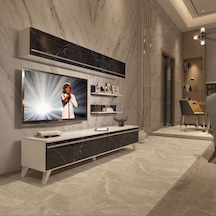 Decoraktiv Eko 5 Mdf Std Retro Tv Ünitesi Tv Sehpası Beyaz - Siyah Mermer Decoraktiv Eko 5 Mdf Std Retro Tv Ünitesi Tv Sehpası Beyaz - Siyah Mermer
