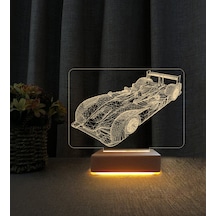 Yarış Arabası Tasarımlı 3d Led Masa Lambası Doğum Günü Hediyesi Lamba