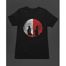 Bumeta Anime White Red Naruto Kakashi Ball Unisex Tişört T-shirt Siyah