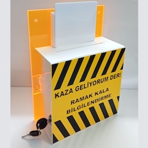 Ramak Kala Kutusu İş Güvenliği Kutusu Pleksi Sarı-Beyaz A-6