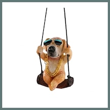 Bezos Araç İçi Dikiz Aynası Asma Dekoratif Süs Köpek Salıncaklı Altın Kahve Ventra