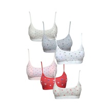 Jenerik Pedli Ip Askılı Yarım Atlet Desenli Büstiyer 6 Lı Set 1 Çok Renkli