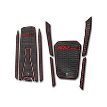 Hades Honda Adv350 Uyumlu Tank Pad Seti Karbon Kırmızı Depo Koruma Siyah