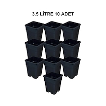 Grow Wizard Plastik Kare Saksı 3.5 Litre 10 Adet