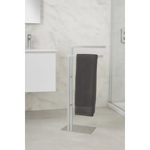 Ayaklı Havluluk, İkili, 38 X 80.5h X 18 Cm -krom Krom