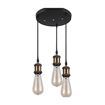 Mylights Retro Rustik Üçlü 30 Cm Metal Sarkıt Avize Rustik Sartık Vintage Sarkıt Diğer