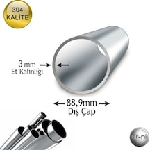 Paslanmaz Çelik Boru (3'') 304 Kalite 88,9Mm X 3Mm
