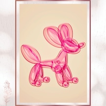 Pembe Balon Köpek - Modern Pop Art Pvc Tablo