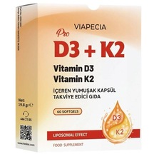 Viapecia Pro D3 + K2 60 Kapsül